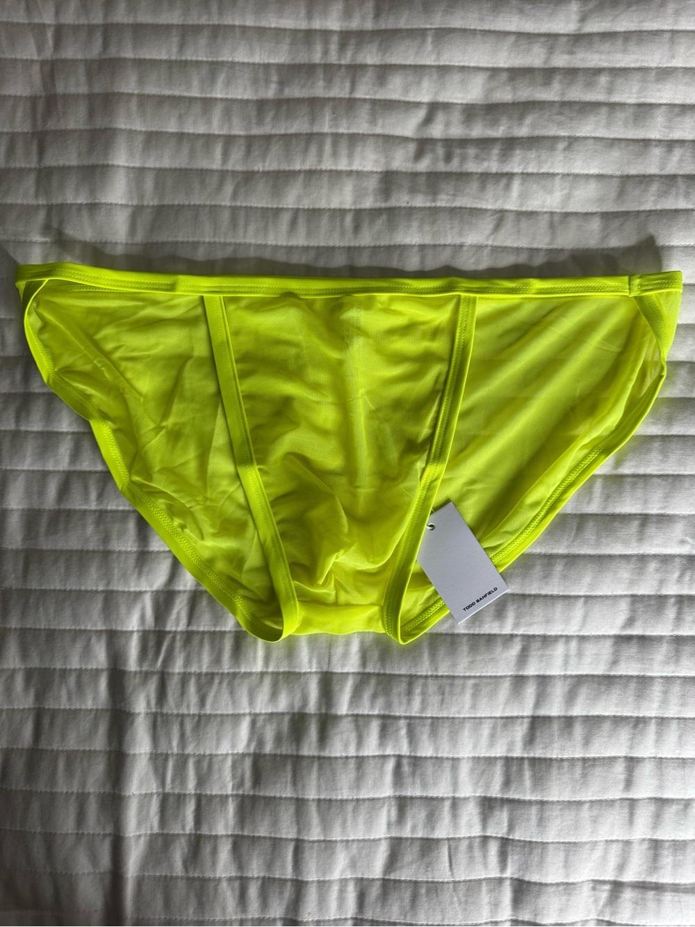 TODD SANFIELD Men's Neon Yellow Mesh Briefs - Lightweight Mesh Comfort